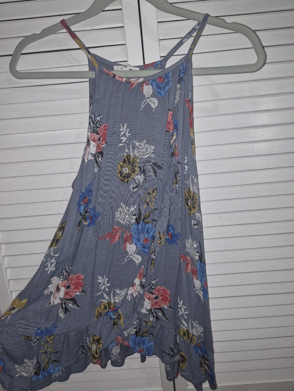 Maurices Gray Floral Spaghetti-Strap Tank